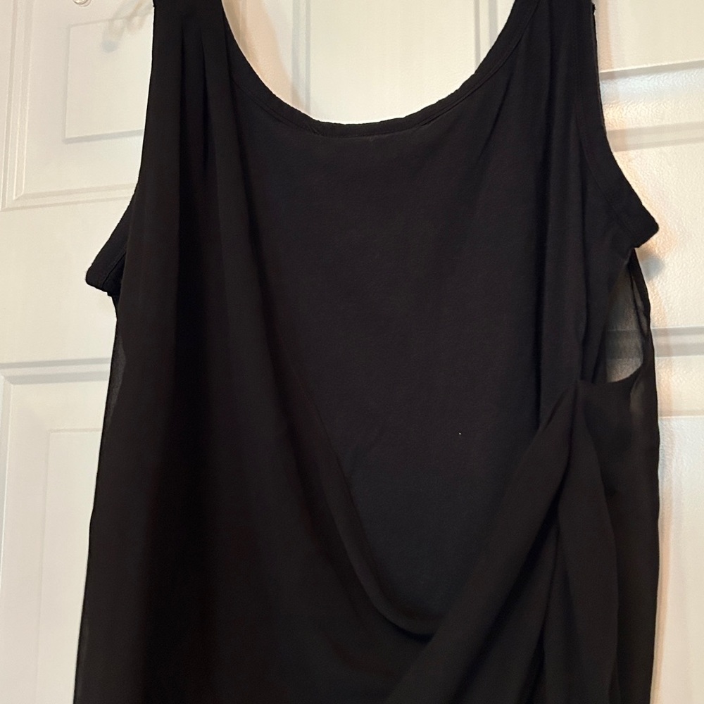 Simply Vera Vera Wang Black Draped Sleeveless Blouse - Picture 7 of 12
